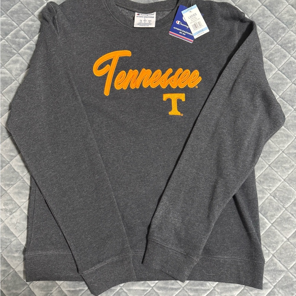 Champion Dark Gray Crewneck with Orange Tennessee Logo